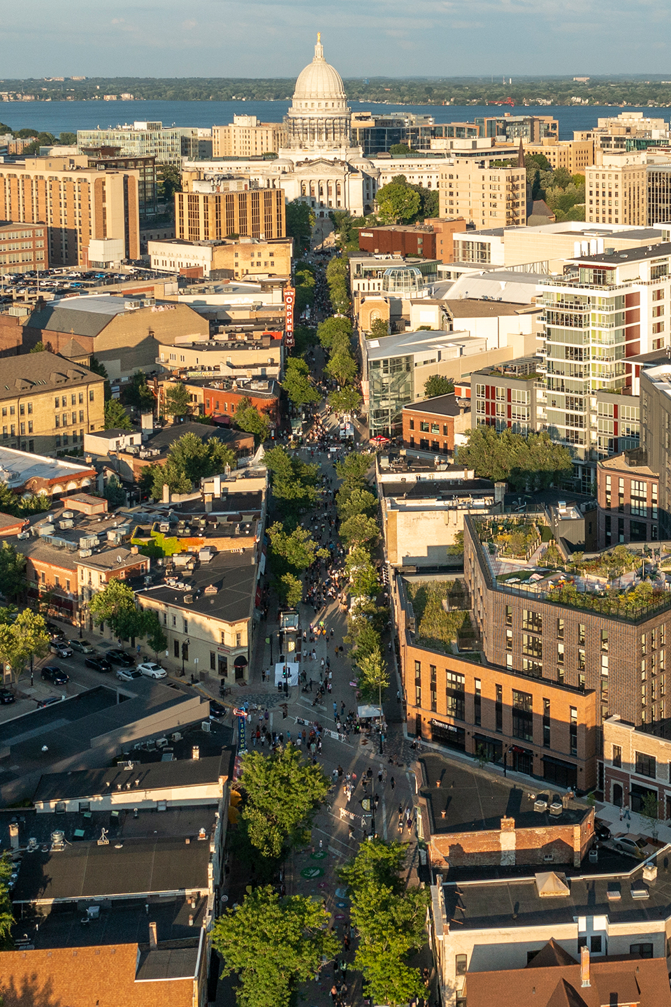 Aerial view of the city