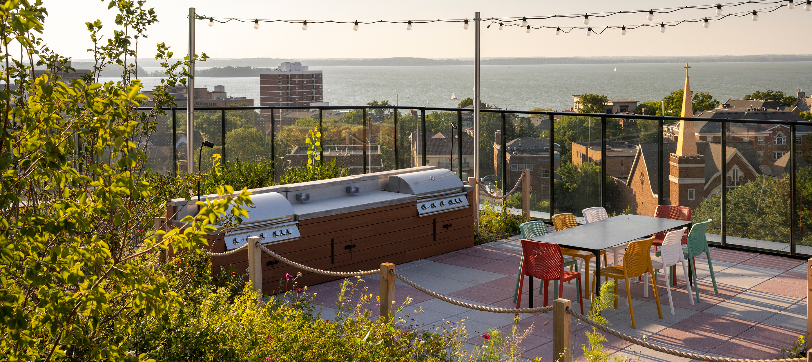 Rooftop grilling stations